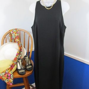 👗HP👗 VTG 1980's Lauren Basic Black Sheath Dress